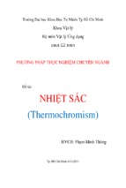 Phương pháp thực nghiệm chuyên ngành vật lý nhiệt sắc (thermochromism)