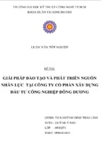 đề tài giải pháp đào tạo và phát triển nguồn nhân lực tại công ty cổ phần xây dựng đầu tư công nghiệp đông dương