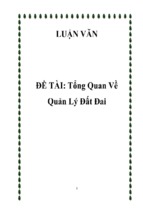 đề tài tổng quan về quản lý đất đai