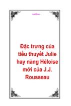 đặc trưng của tiểu thuyết julie hay nàng héloise mới của j.j