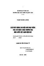 Luận án giải pháp nâng cao hiệu quả hoạt động của các ngân hàng thương mại nhà nước việt nam hiện nay