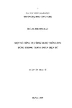 Một số công cụ công nghệ thông tin dùng trong thanh toán điện tử