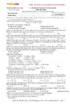 9 đề thi thử thpt quốc gia môn hóa học trường thpt lục nam, bắc giang