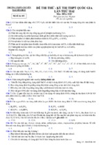 đề thi thử thpt quốc gia môn hóa học năm 2016 trường thpt chuyên nguyễn huệ, hà nội (lần 2)