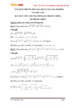 ứng dụng phương pháp tọa độ vectơ & tọa độ điểm vào giải bất đẳng thức, phương trình, bất phương trình, hệ phương trình