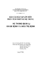 đề tài hệ thống quản lý khám bệnh và điều trị bệnh