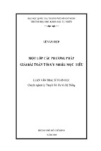 Luận văn một lớp các phương pháp giải bài toán tối ưu nhiều mục tiêu