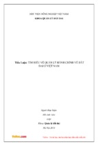 Tìm hiểu về quản lý hành chính về đất đai ở việt nam