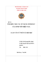 Tìm hiểu nhu cầu sử dụng internet của sinh viên hiện nay