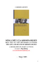 K21 sống chết của krishnamurti tiểu sử bởi mary lutyens dịch 2009
