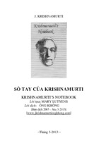 K01 sổ tay của krishnamurti krishnamurtis notebook dịch 2005 sửa 2013