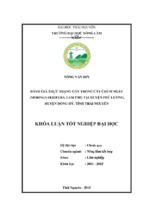 đánh giá thực trạng gây trồng cây chùm ngây (moringa oleifera. lam1785) tại huyện phú lương   huyện đồng hỷ   tỉnh thái nguyên.