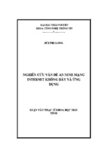 Luận văn  nghiên cứu vấn đề an ninh mạng internet không dây và ứng dụng.1