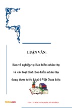 Khóa luận tốt nghiệp nghiệp vụ bảo hiểm nhân thọ và các loại hình bảo hiểm nhân thọ đang được triển khai ở việt nam hiện nay