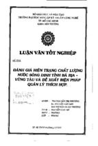 đánh giá hiện trạng chất lượng nước sông dinh tỉnh bà rịa   vũng tàu và đề xuất biện pháp quản lý thích hợp