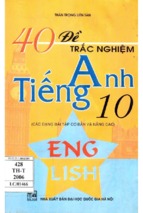 40 đề trắc nghiệm tiếng anh 10 có đáp án hay