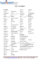 Từ vựng tiếng anh lớp 8