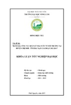 đánh giá công tác quản lý nhà nước về môi trường tại huyện chợ mới   tỉnh bắc kạn giai đoạn 2012   2014