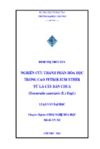 Nghiên cứu thành phần hóa học trong cao petroleum ether từ lá cây bần chua (sonneratia caseolaris (l.) engl)