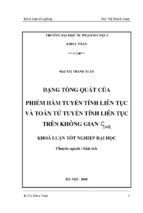 Dạng tổng quát của phiếm hàm tuyến tính liên tục và toán tử tuyến tính liên tục trên không gian c[a.b]