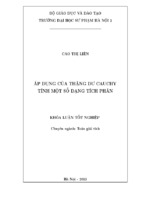 áp dụng thặng dư cauchy tính một số dạng tích phân