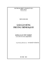 Giải gần đúng phương trình đại số