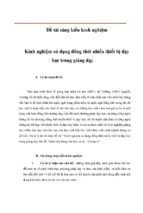 đề tài sáng kiến kinh nghiệm   kinh nghiệm sử dụng đồng thời nhiều thiết bị dạy học trong giảng dạy