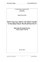 định lý lagrange, định lý stolz, định lý toeplitz và ứng dụng trong lý thuyết giới hạn dãy số