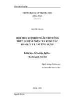 Một điều kiện đối ngẫu cho công thức dưới vi phân của tổng các hàm số lồi và các ứng dụng