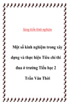 Một số kinh nghiệm trong xây dựng và thực hiện tiêu chí thi đua ở trường tiểu học 2 trần văn thời