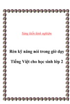 Rèn kỹ năng nói trong giờ dạy tiếng việt cho học sinh lớp 2