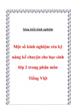 Một số kinh nghiệm rèn kỹ năng kể chuyện cho học sinh lớp 2 trong phân môn tiếng việt