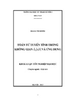 Toán tử tuyến tính trong không gia l2[a,b] và ứng dụng