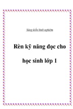 Rèn kỹ năng đọc cho học sinh lớp 1