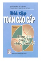 Bài tập toán cao cấp tập 3 phép tính giải tích nhiều biến số  nxb gd 