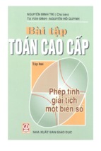 Bài tập toán cao cấp tập 2 Phép tính giải tích một biến số