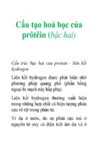 Cấu tạo hoá học của prôtêin (bậc hai)