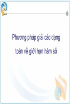 Phương pháp giải các dạng toán về giới hạn hàm số