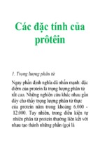 Các đặc tính của prôtêin