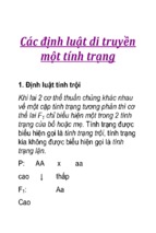 Các định luật di truyền một tính trạng