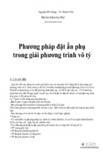 Giải phương trình vô tỷ bằng phương pháp đặt ẩn phụ