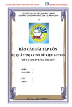 đồ án tốt nghiệp  xây dựng chương trình quản lý khách sạn trên access