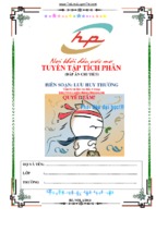 Tuyển tập các bài tích phân  lưu huy thưởng
