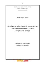 Văn hóa sinh thái của người dao quần chẹt tại vườn quốc gia ba vì xã ba vì huyện ba vì