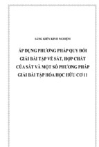 Skkn áp dụng phương pháp quy đổi giải bài tập về sắt, hợp chất của sắt và một số phương pháp giải bài tập hóa học hữu cơ 11