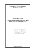 Skkn vận dụng phương pháp học theo dự án trong môn địa lý về vấn đề biến đổi khí hậu