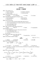 Câu hỏi lý thuyết hóa học lớp 12 tài liệu ôn tập hóa học 12