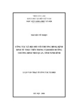 Công tác xã hội đối với thương binh, bệnh binh từ thực tiễn trung tâm điều dưỡng thương binh nho quan, tỉnh ninh bình