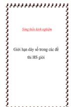 Skkn giới hạn dãy số trong các đề thi học sinh giỏi