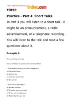 Toeic practice   part 4  short talks tài liệu luyện thi toeic có đáp